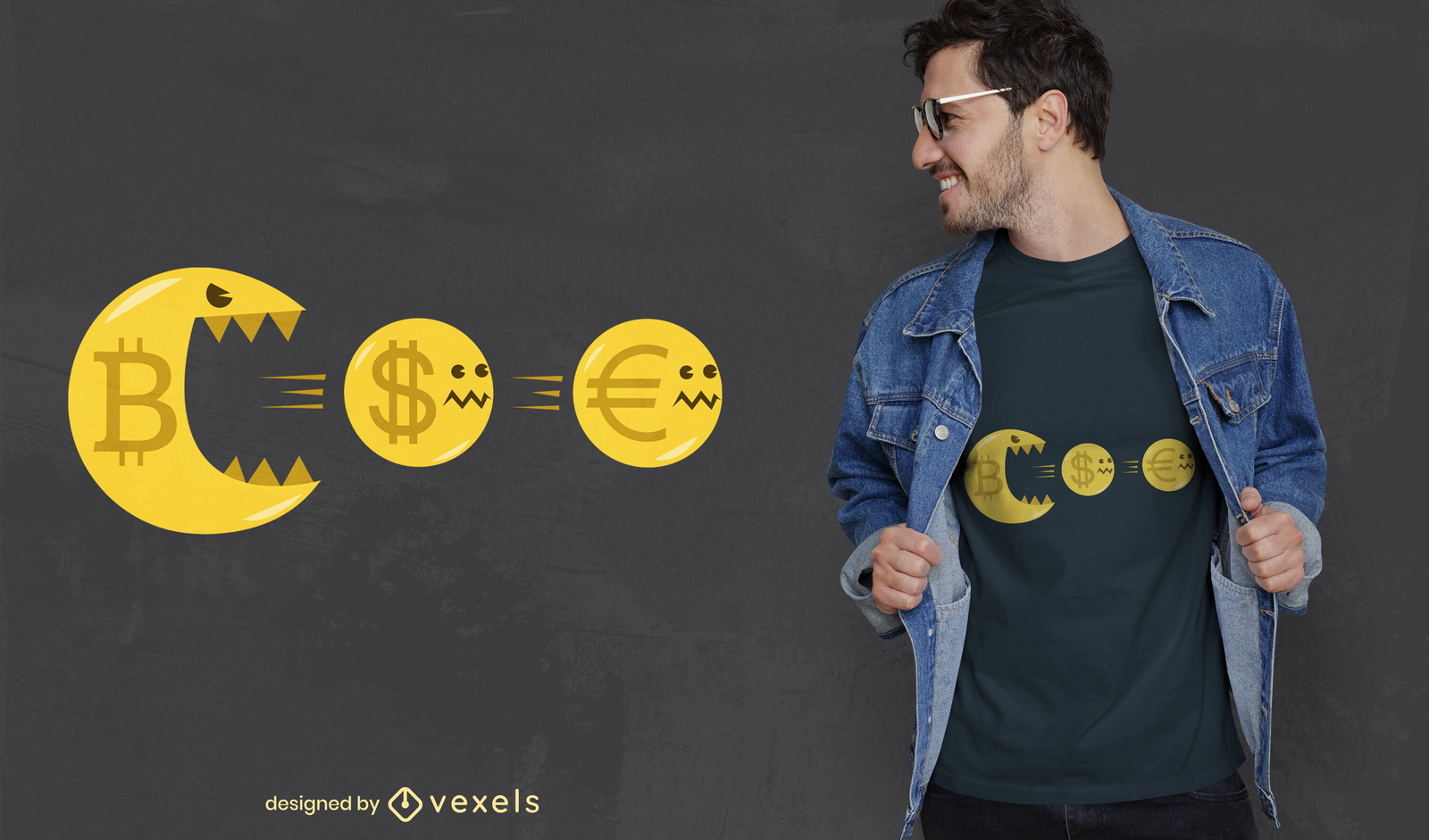 Diseño de camiseta de monstruo de criptomoneda