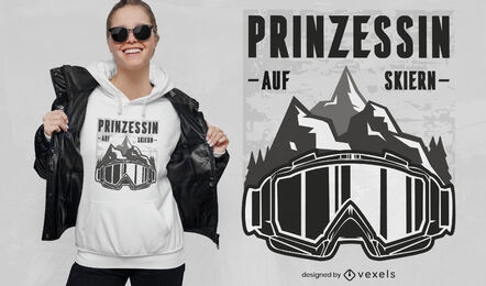 Prinzessin der Ski deutsches T-Shirt Design