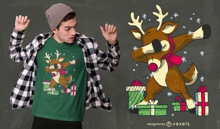 Diseño de camiseta navideña de Dabbing Rudolph