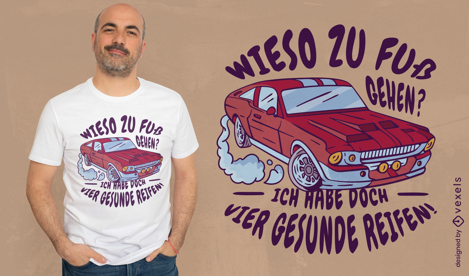 Design de camiseta com citação de carro de pneus saudáveis