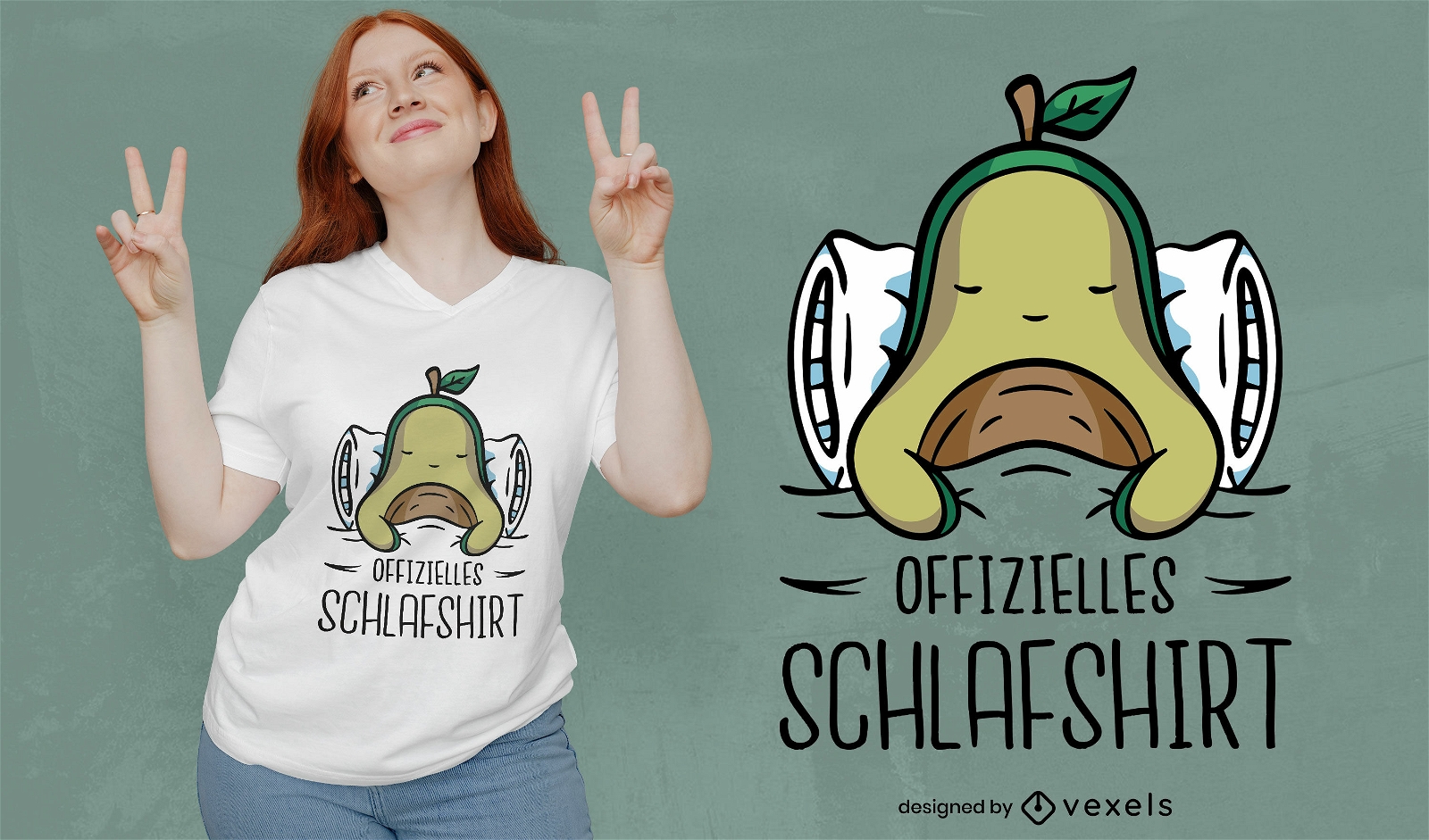 Design oficial de camiseta com abacate para dormir