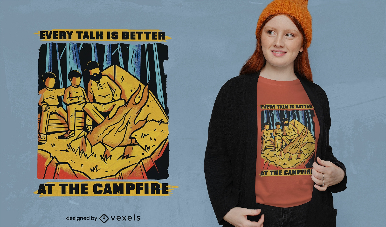 Campfire Zitat Camping T-Shirt Design