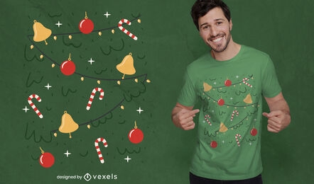 Design de t-shirt com disfarce de árvore de natal