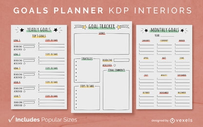 Goal planner template KDP interior design