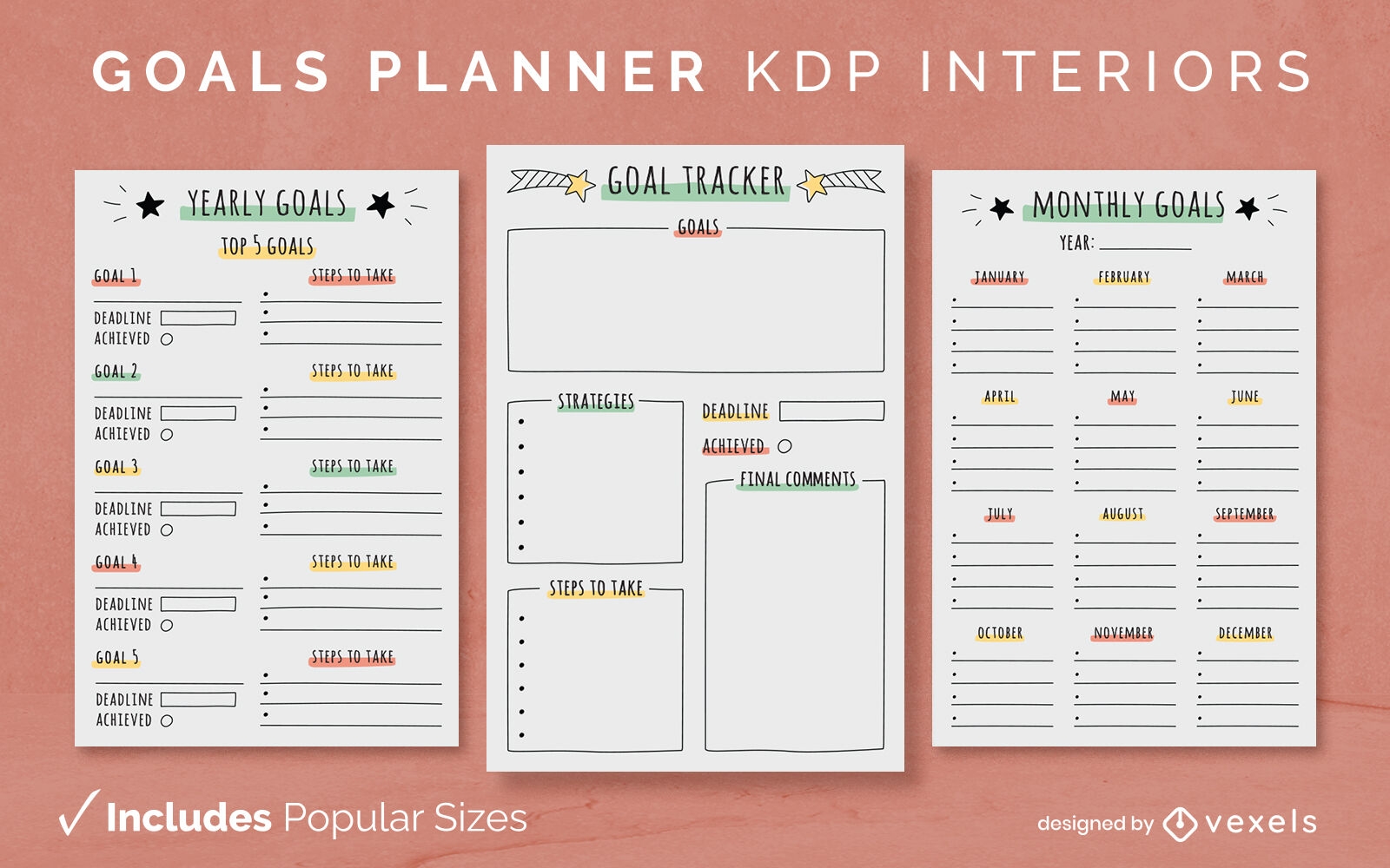 Goal planner template KDP interior design