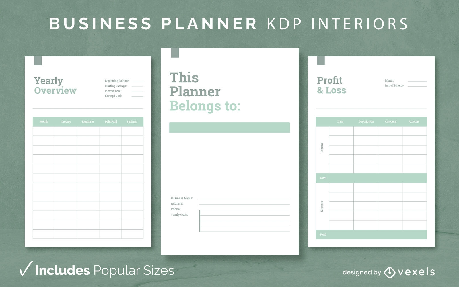 Business planner template KDP interior design