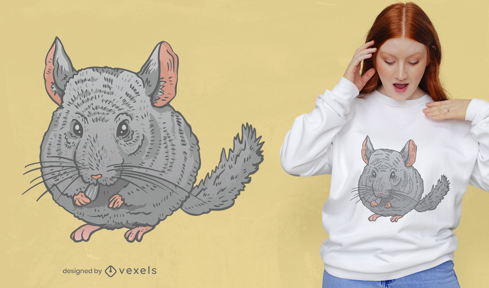 Chinchilla animal t-shirt design