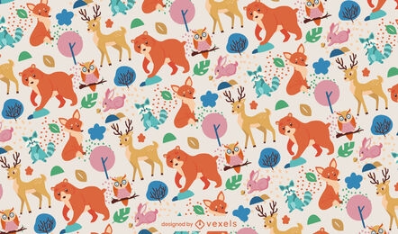 Forest animals pattern design