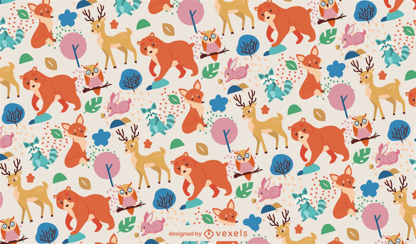 Diseño de patrón de animales del bosque