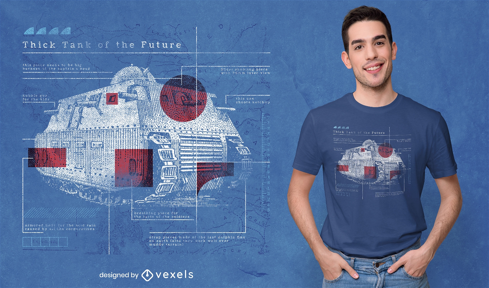 Tank army transport infographic t-shirt psd