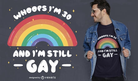 Diseño de camiseta con cita de orgullo divertido todavía gay