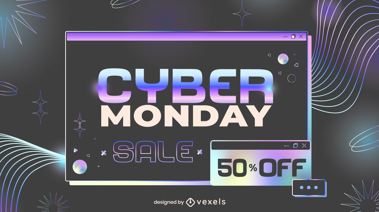 Control deslizante de venta de promoción de cyber monday