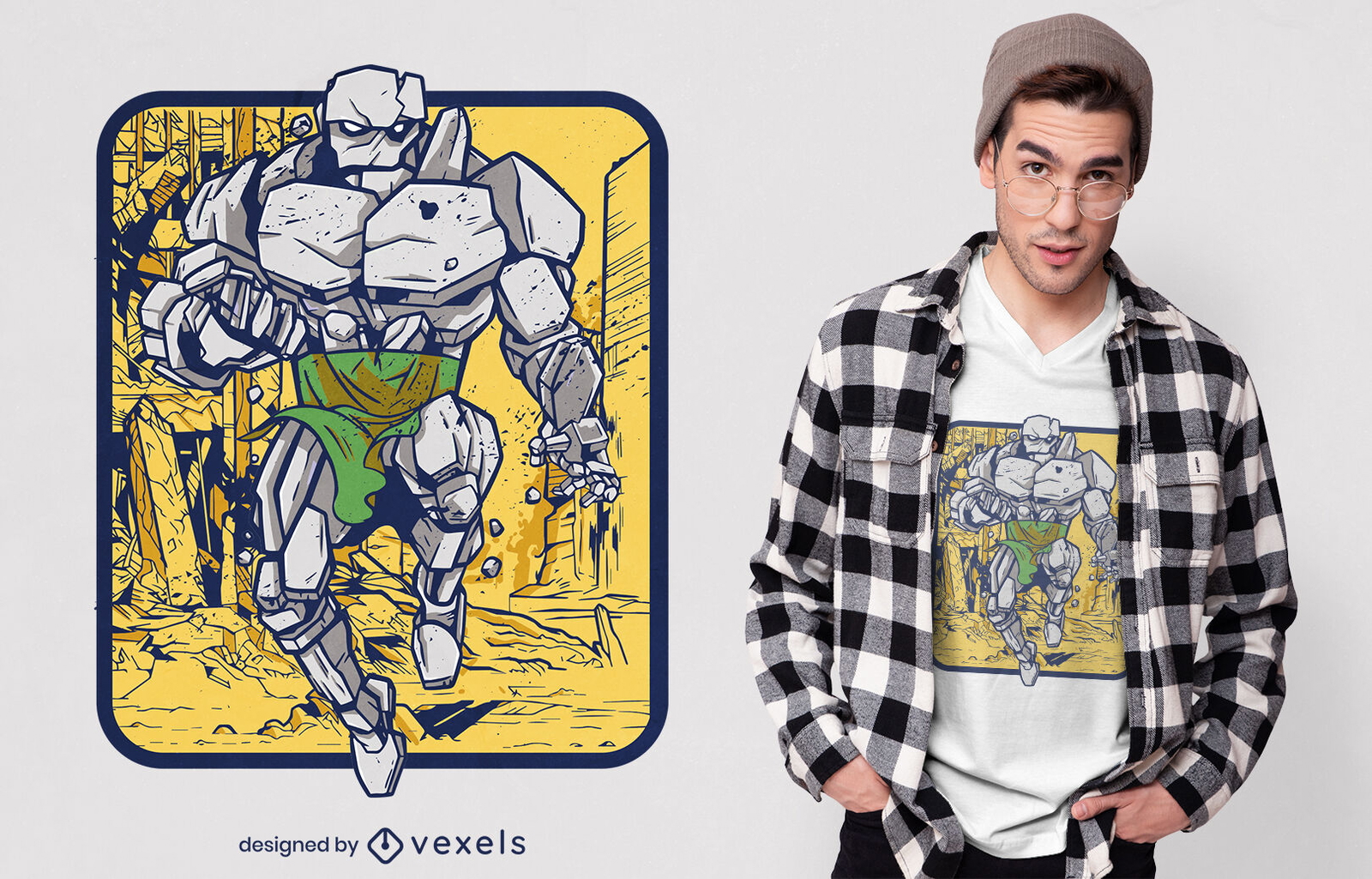 Diseño de camiseta Stone Golem.