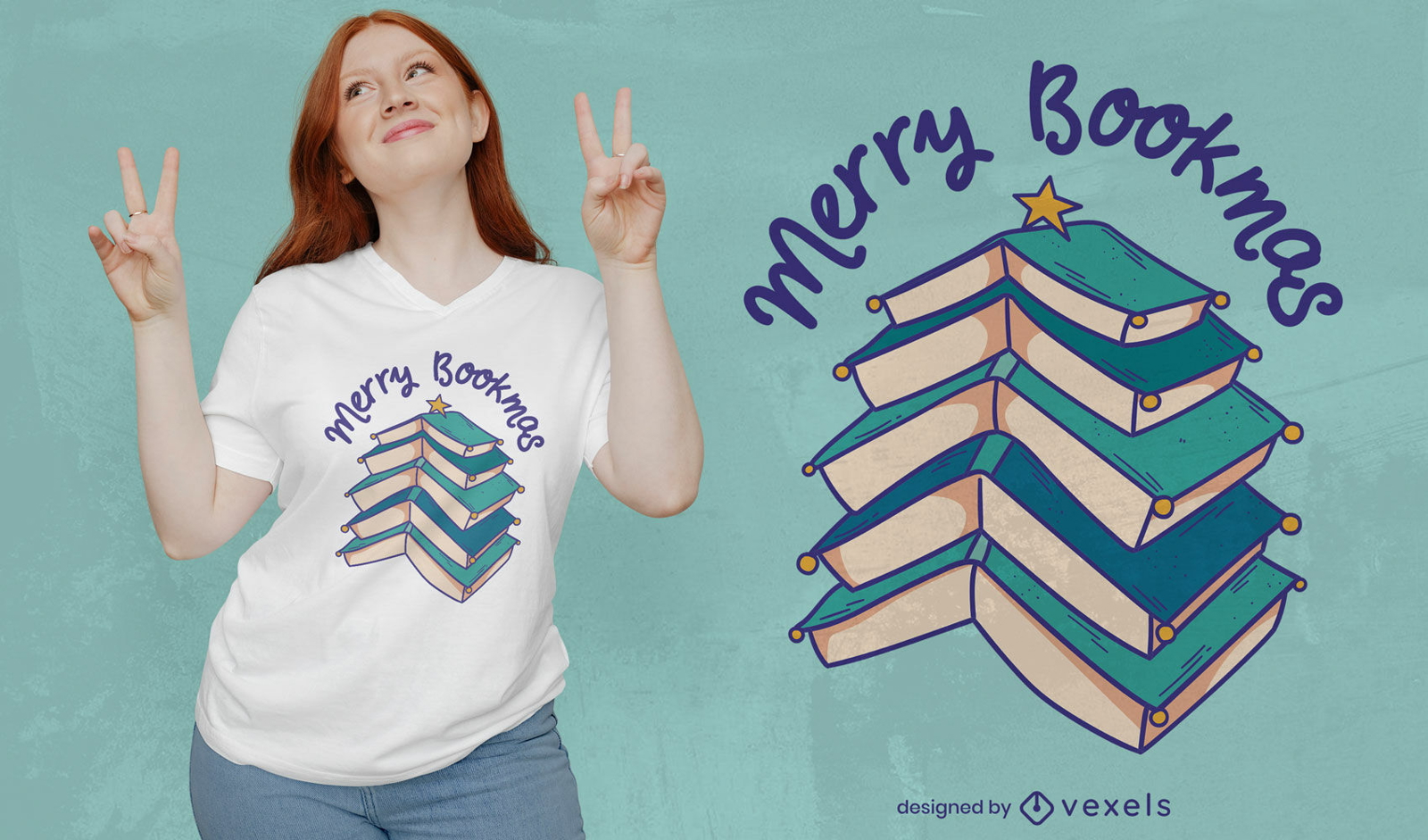 Merry bookmas t-shirt design