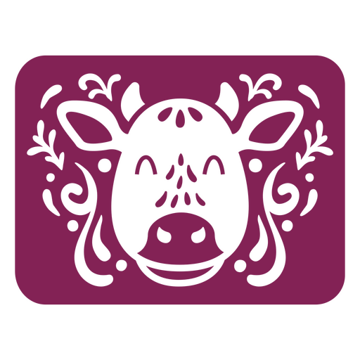 Farm animals cow ornament PNG Design