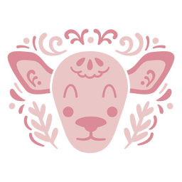 Animais de fazenda ovelha rosa plana Desenho PNG