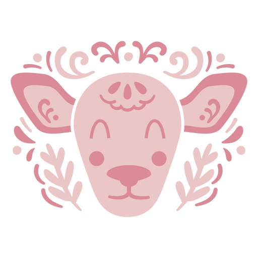 Animales de granja rosa oveja plana Diseño PNG
