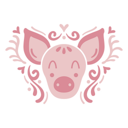 Farm animals pink pig flat PNG Design