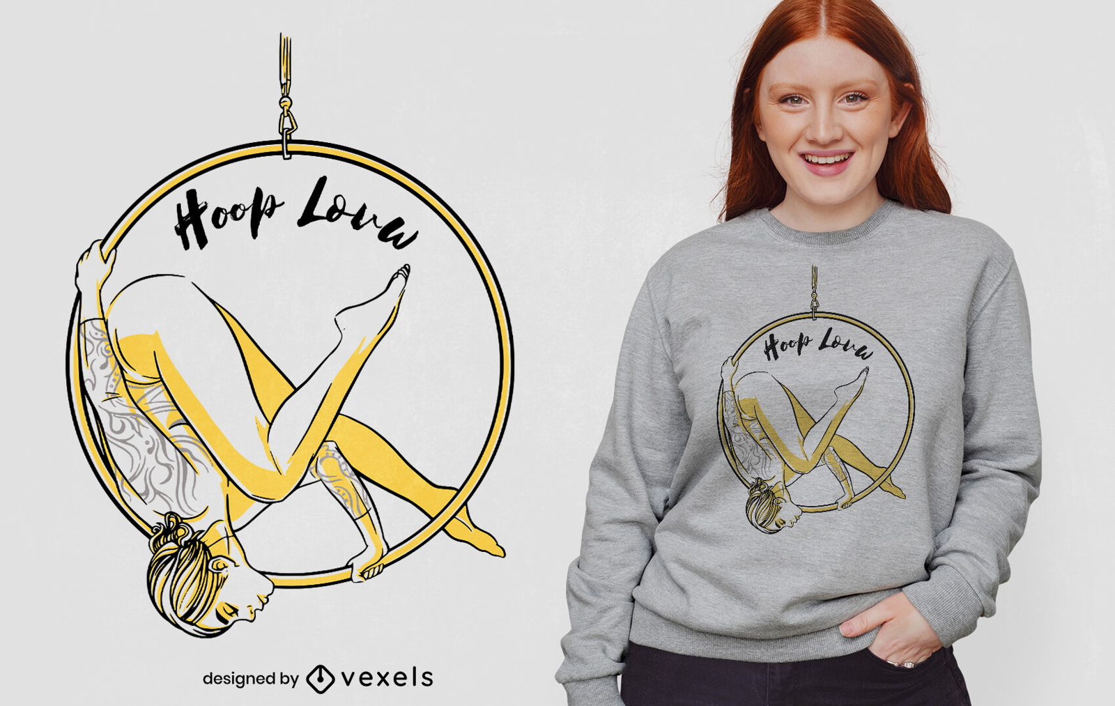 Design de t-shirt de acrobacia do amor de Hoop