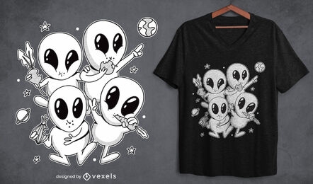 Design de camisetas de vegetais alienígenas