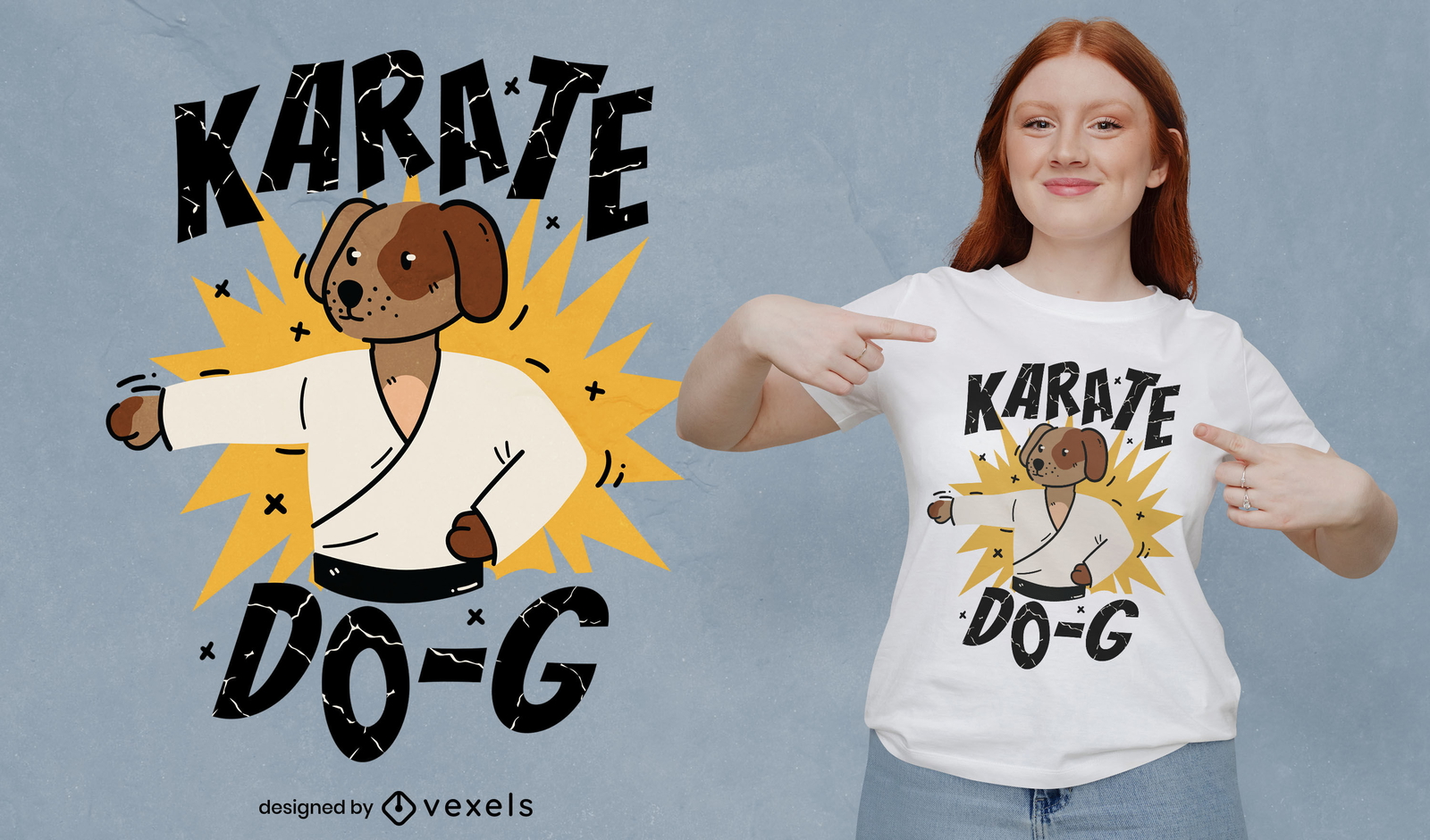 Diseño de camiseta de perro Karate do-g