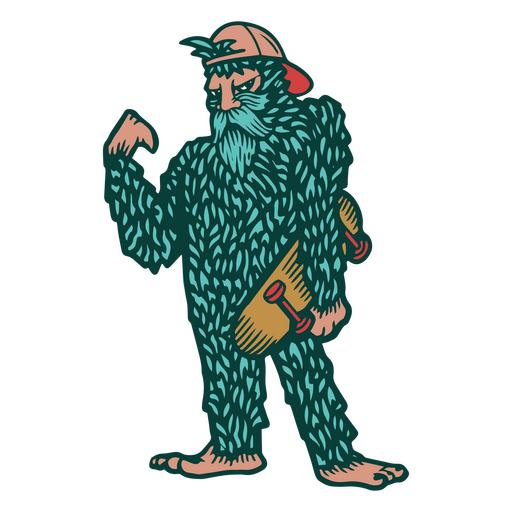 Sasquatch-Skate-Charakter PNG-Design