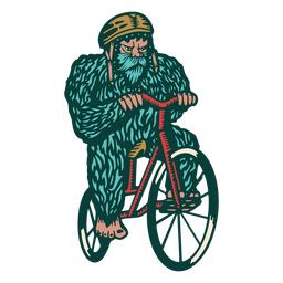 Personaje de bicicleta Sasquatch Diseño PNG
