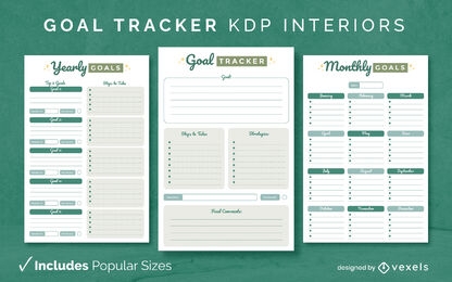 Goal tracker template KDP interior design