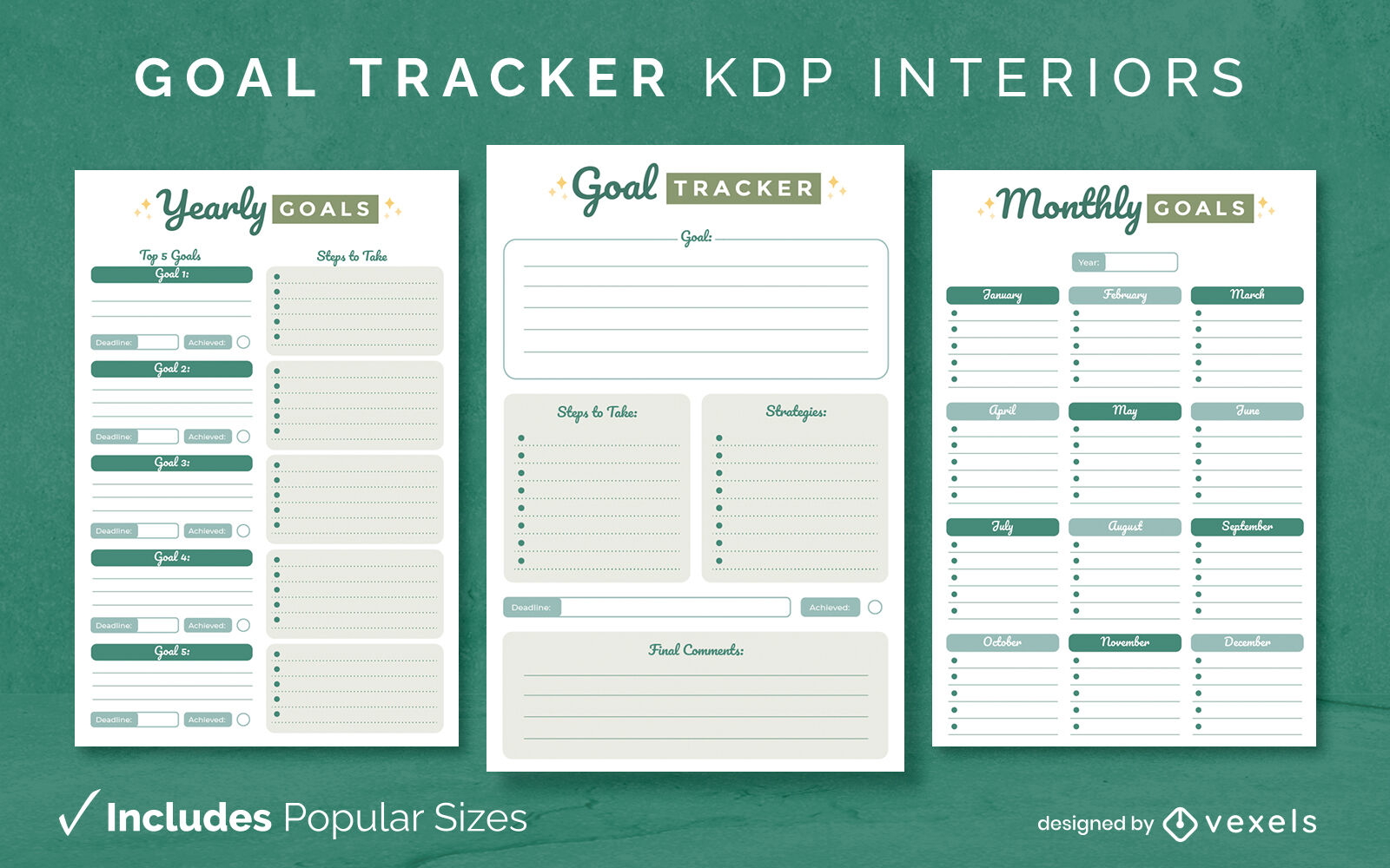 Plantilla de seguimiento de objetivos Diseño de interiores KDP