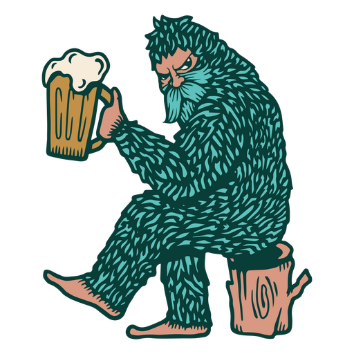 Personagem de cerveja Sasquatch Desenho PNG