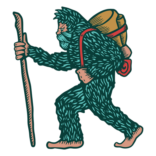 ?Sasquatch-Wanderungscharakter PNG-Design