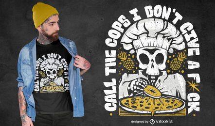 Pineapple pizza skull quote t-shirt design