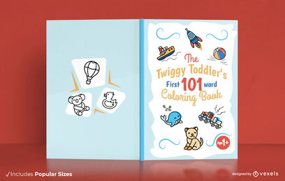 Kinderworte zum Ausmalen von Buchcover-Design
