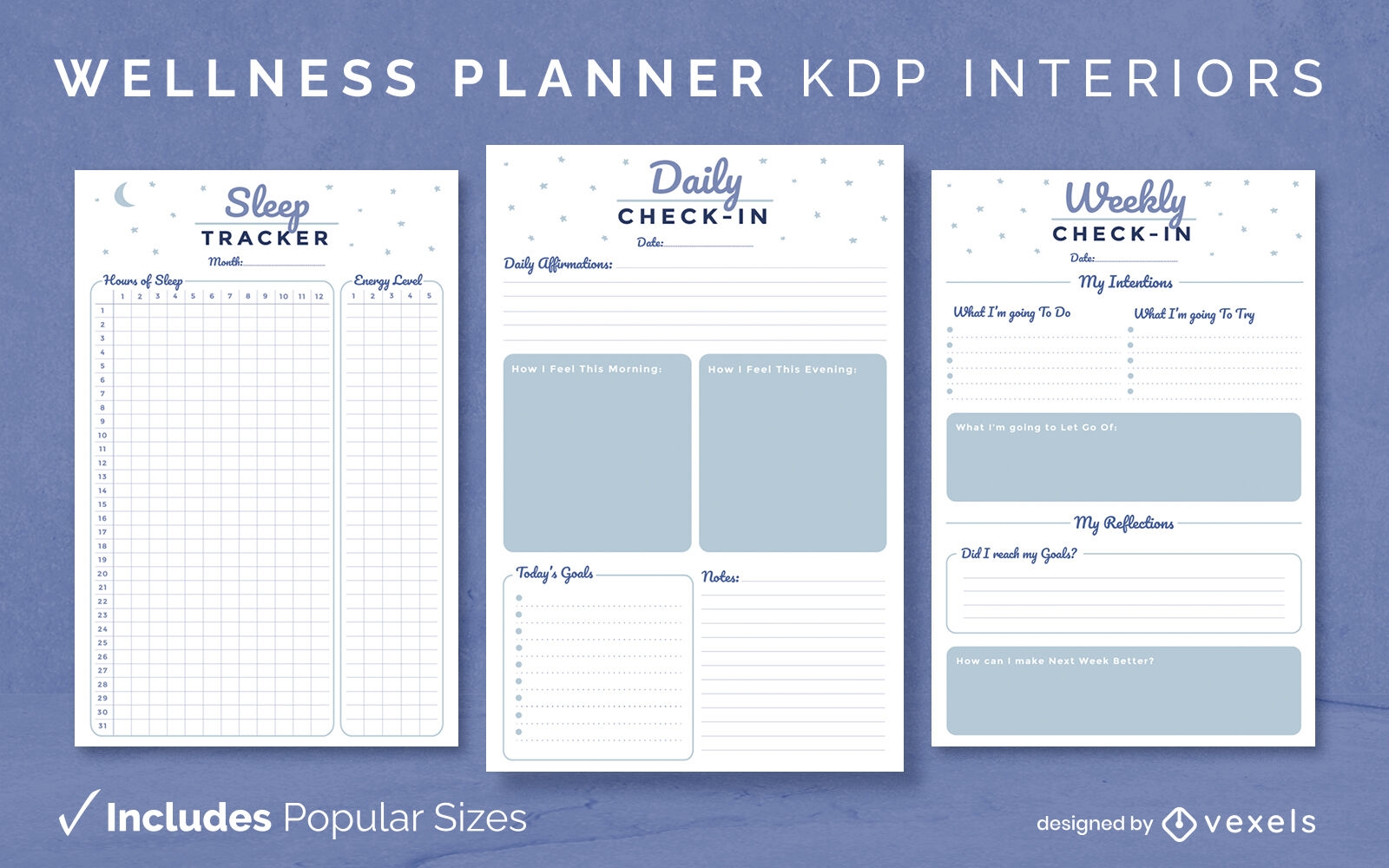 Healthy life planner template KDP interior design