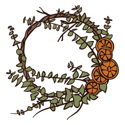 Weihnachten orange Kranz PNG-Design