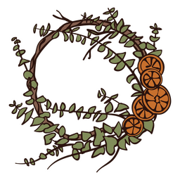 Yule Orange Wreath Transparent PNG