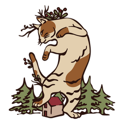 Gato de Navidad del solsticio de invierno Diseño PNG