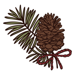 piña con ramitas Diseño PNG