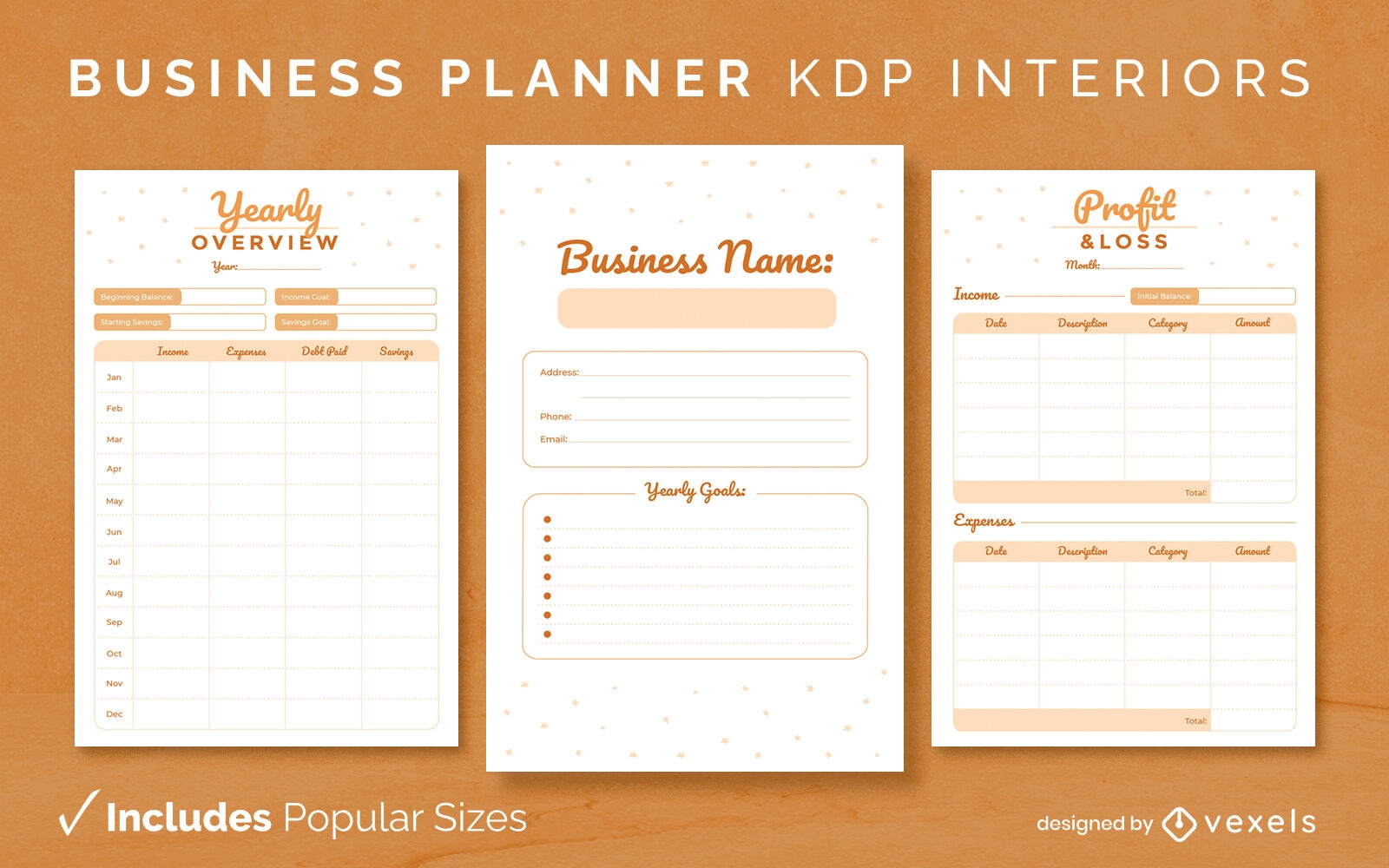 Business planner KDP interior template design