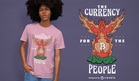 Moeda para o design de camisetas bitcoin do povo