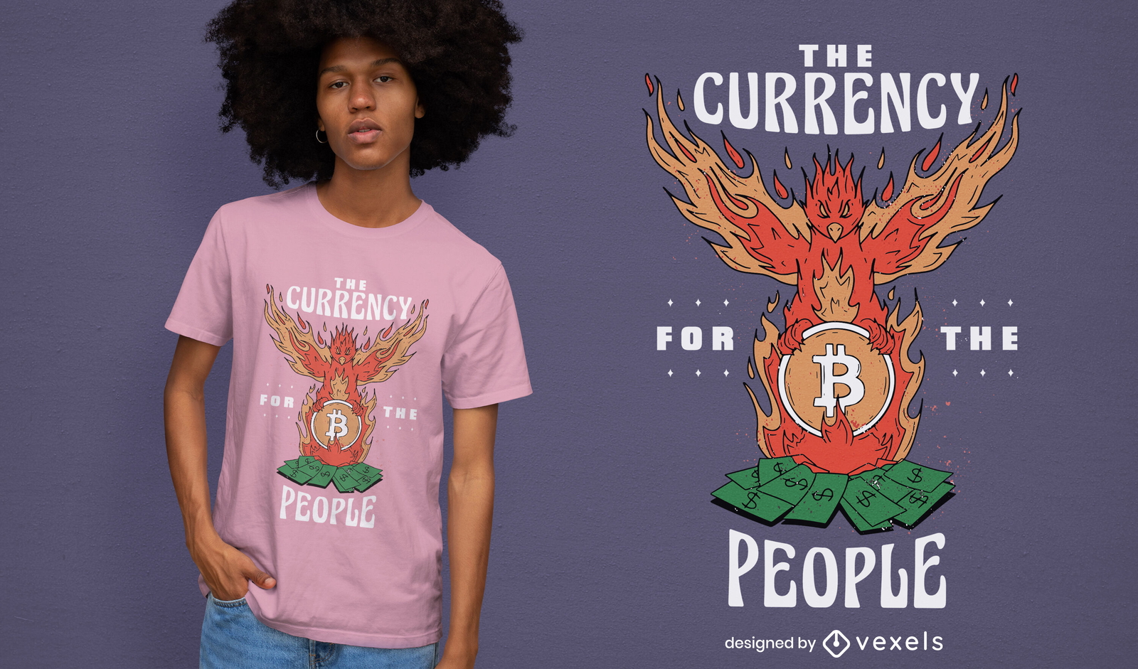 Moeda para o design de camiseta criptográfica de pessoas