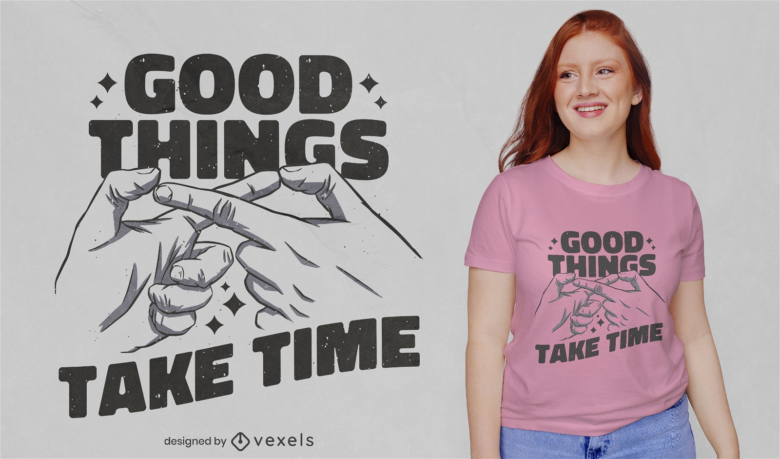 Good things take time quote t-shirt design