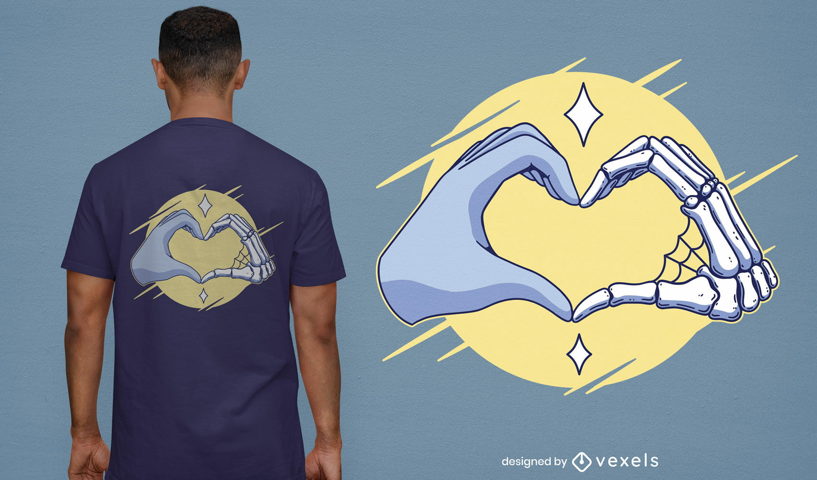 Diseño de camiseta de manos de corazón