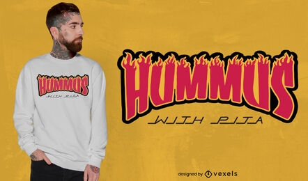 Design de t-shirt de comida de citação de Hummus