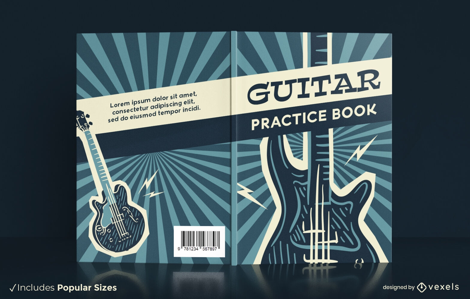 Design da capa do livro de prática de guitarra
