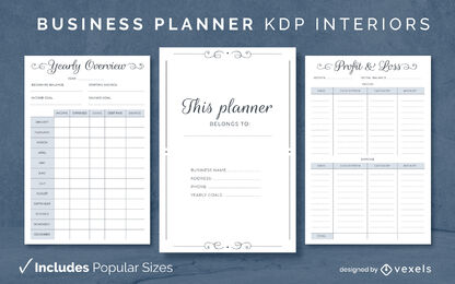 Eleganter Businessplaner KDP-Innenraum