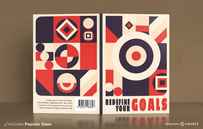 Diseño de portada de libro geométrico de objetivos.