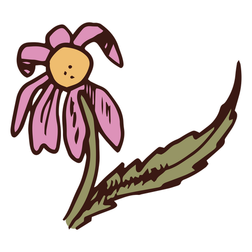 Flor roxa murcha Desenho PNG