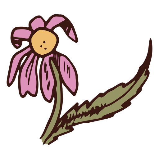 Withered purple flower  PNG Design