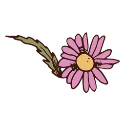 Sola flor morada Diseño PNG